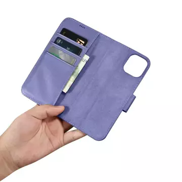 iCarer Wallet Case 2in1 Cover iPhone 14 Plus Anti-RFID Leder Flip Case Hellviolett (WMI14220727-LP)