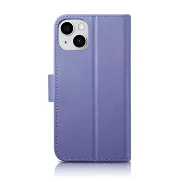 iCarer Wallet Case 2in1 Cover iPhone 14 Plus Anti-RFID Leder Flip Case Hellviolett (WMI14220727-LP)