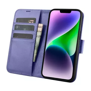 iCarer Wallet Case 2in1 Cover iPhone 14 Plus Anti-RFID Leder Flip Case Hellviolett (WMI14220727-LP)