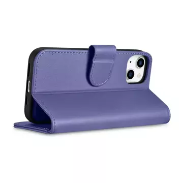 iCarer Wallet Case 2in1 Cover iPhone 14 Plus Anti-RFID Leder Flip Case Hellviolett (WMI14220727-LP)