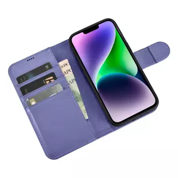 iCarer Wallet Case 2in1 Cover iPhone 14 Plus Anti-RFID Leder Flip Case Hellviolett (WMI14220727-LP)