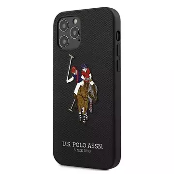 iPhone 12/12 Pro 6,1"-Handyhülle aus der US Polo-Stickerei-Kollektion Schwarz Schwarz