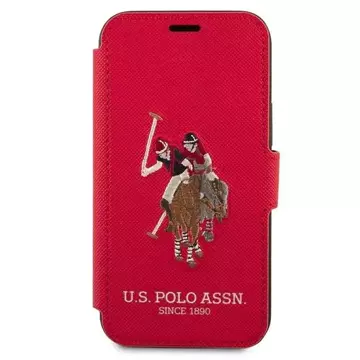 iPhone 12 mini 5,4" Buchhülle aus der US Polo Embroidery Collection rot/ed