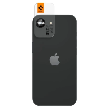 Kameraschutz für iPhone 16e Spigen Optik Pro Glas.TR "EZ Fit" Kameraschutz 2er-Pack Schwarz