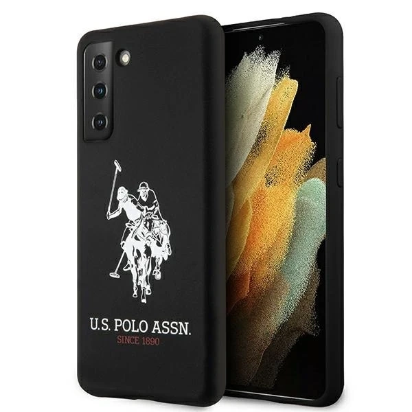 US Polo Silikon Logo Handyhülle für Samsung Galaxy S21 Plus schwarz/schwarz