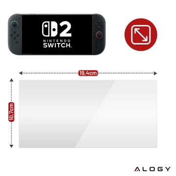 Szkło hartowane do Nintendo Switch 2 2025 ochronne szkiełko na ekran 9H Alogy EasyShield™️ z ramką montażową