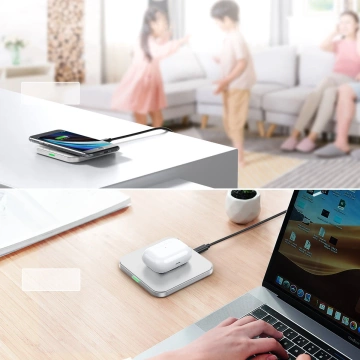 Choetech Set aus 2x Qi 10W kabelloses Ladegerät (2 Farben, schwarz und weiß) USB-Kabel 1,2 m (T511-S schwarz/weiß)