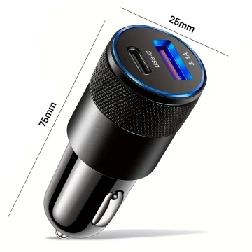 Alogy Autoladegerät für das Auto USB-C Typ C USB 3.1A Schwarz