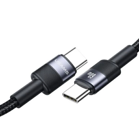 Kabel USAMS SJ724 USB-C do USB-C 1,2m, 60W, stalowy, Fast Charging