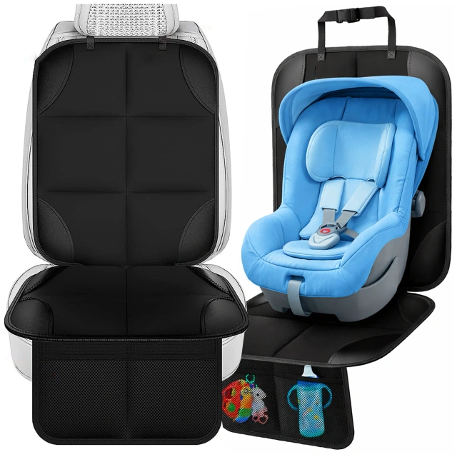 Mata ochronna na pojedynczy fotel Alogy SeatShield™ Podkładka pod fotelik Samochodowy dla dziecka Ochraniacz do Auta Czarna