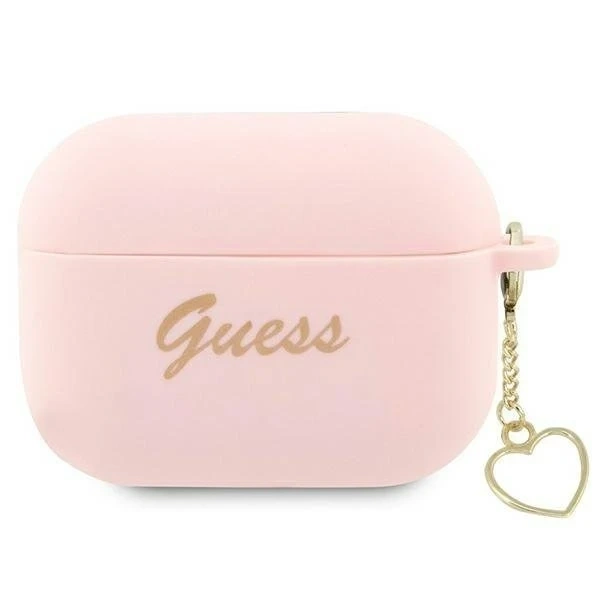 Etui ochronne na słuchawki Guess GUAP2LSCHSP do Apple AirPods Pro 2 cover różowy/pink Silicone Charm Heart Collection