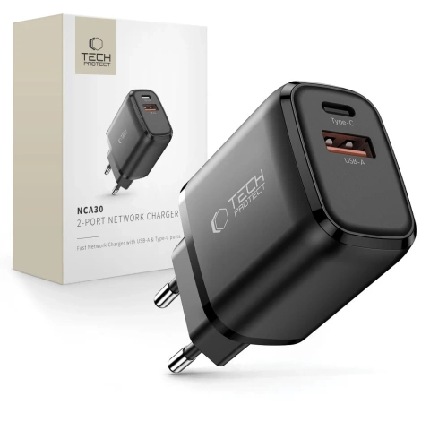 Ładowarka Tech-Protect NCA30 30W 2xUSB PD QC3.0 – błyskawiczne ładowanie w stylowym designie