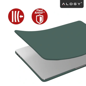Etui do Apple Macbook Air 15 2023-2025 (M2/M3/M4) – elastyczna, matowa obudowa ochronna, lekka i odporna – Alogy AirGuard™ Zielony