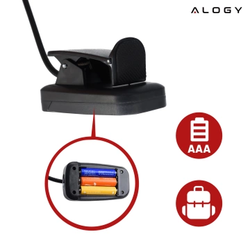 Alogy LED-Ansteck-Schreibtischlampe, kabellos, zum Lesen, Schwarz
