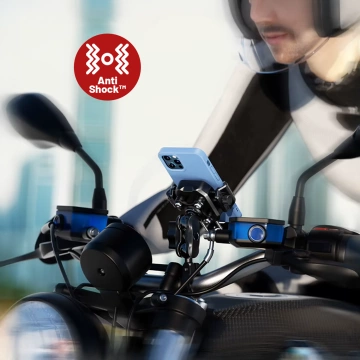 KEWIG M11B Motorradhalterung für Telefon mit QC 3.0 15W Qi-Ladegerät Schwarz