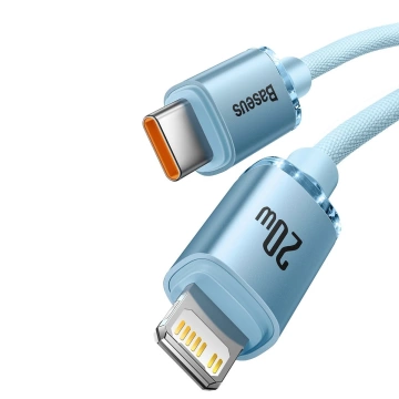 Baseus Crystal Shine Series USB Type C - Lightning Kabel Schnellladung Power Delivery 20W 1.2m blau (CAJY001303)