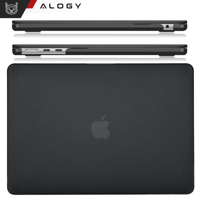 Etui do Macbook Air 15 M2 2023 / M3 2024 (A2941,A3114) Case obudowa pokrowiec matowe Alogy Hard Cover Czarne