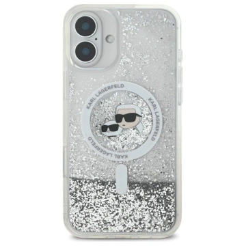 Etui Karl Lagerfeld für iPhone 16 Plus 6,7" Magsafe Hardcase Transparent Liquid Glitter Karl