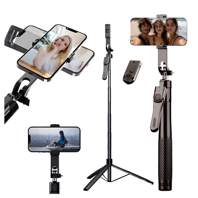 Kijek Selfie Tripod Alogy FlexPod Max z uchwytem na telefon i mocowaniem 1/4 Stabilizacja pilot Bluetooth 215cm