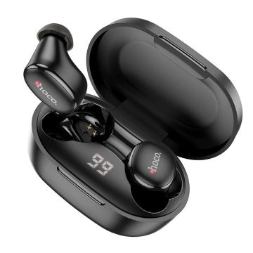 HOCO EW11 Kabellose Bluetooth TWS-Kopfhörer – Schwarz mit Ladeetui