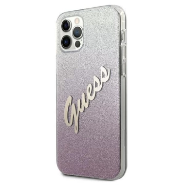 Guess GUHCP12LPCUGLSPI iPhone 12 Pro Max 6,7" różowy/pink Hardcase Glitter Gradient Script