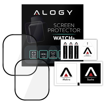 2x Flexibles Glas 3D Alogy Displayschutzfolie Pro für Apple Watch Ultra 49mm Schwarz