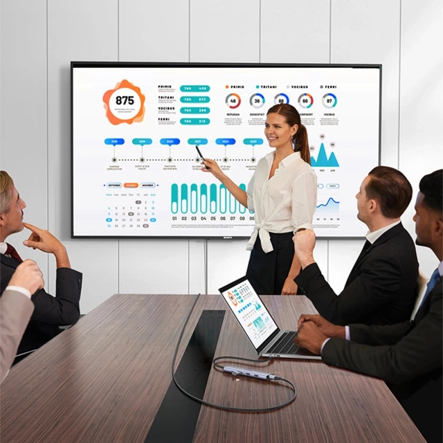 Adapter Ugreen CM478 USB-C do HDMI / USB-A 3.0 / 2x USB 2.0 / PD Szary