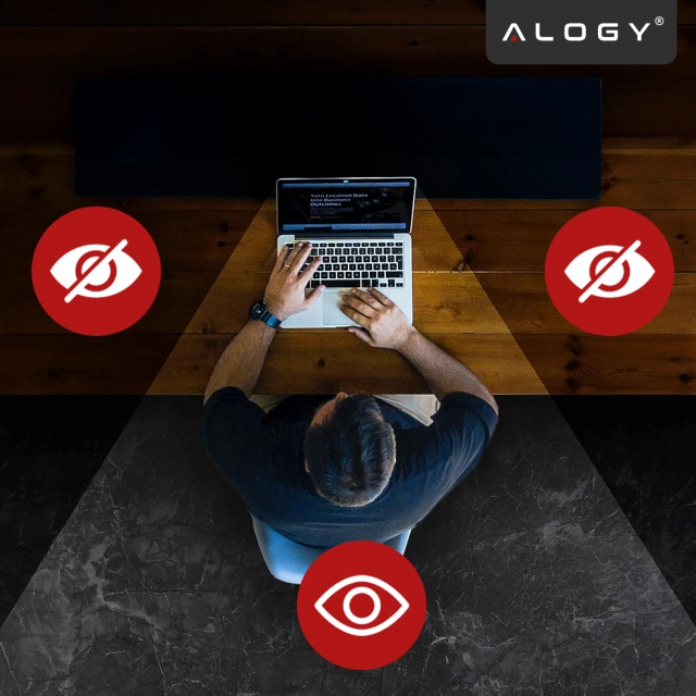 Magnetyczna folia prywatyzująca do Macbook Air 15" 2023-2025 – ochrona prywatności, łatwy montaż, pokrowiec do przechowywania, redukcja odblasków – Alogy SecureView™