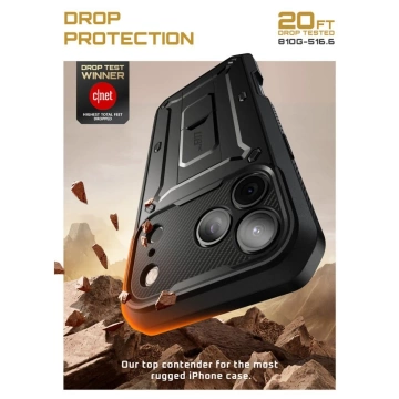 Etui Supcase UB Pro do iPhone 17 Pro Black Pancerne z Klipsem
