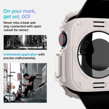 Hülle für Apple Watch 10 (46 mm) Beige Dune Beige Spigen Rugged Armor Pro