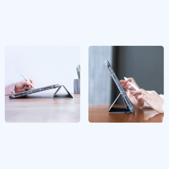 Nillkin Bumper Leather Case Pro pancerne etui Smart Cover z osłoną na aparat i podstawką iPad mini 2021 czarny