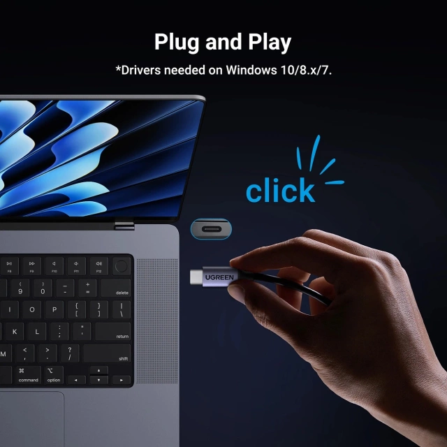 Adapter Ugreen CM648 USB-C do Ethernet RJ45 2.5G Plug&Play Szary