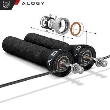 Verstellbares Boxseil Crossfit Fitness Alogy Sport mit austauschbaren Gliedern 300 cm Lager bequem Schwarz