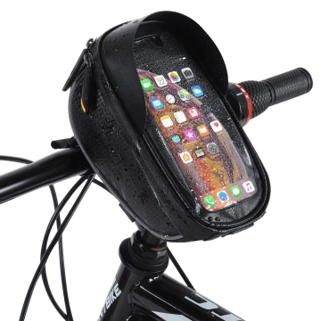 Wozinsky Fahrradlenkertasche mit Handyhülle 1 l schwarz (WBB16BK)