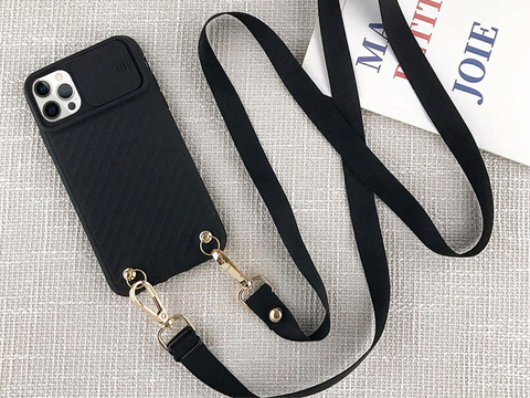Etui ochronne CrossBody Alogy z paskiem na ramię do iPhone 12 Pro Max Czarne