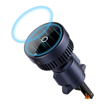 Baseus MagPro Autohalterung mit Qi2.0 15W induktivem Ladegerät für Lüftungsschlitze – Schwarz
