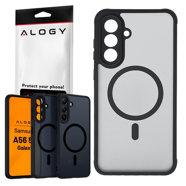 Etui do Samsung Galaxy A56 5G obudowa ochronna na telefon Alogy Matte HybridMag™️ Case do MagSafe Matowe Czarne