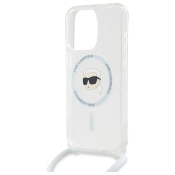 Etui Karl Lagerfeld für iPhone 16 Pro Max 6,9" Magsafe Hardcase Transparent Crossbody IML Karl Head
