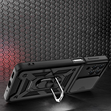 Alogy Camshield Standring gepanzerte Kameraabdeckung für Samsung Galaxy M53 5G, schwarzes Glas