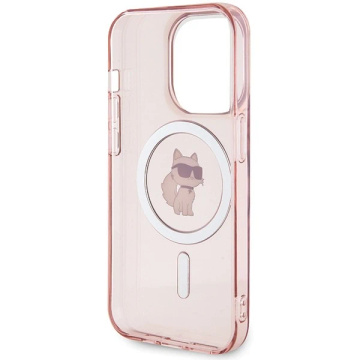 Karl Lagerfeld KLHMP15XHFCCNOP Hülle für iPhone 15 Pro Max 6,7" Rot/Pink Hardcase IML Choupette MagSafe