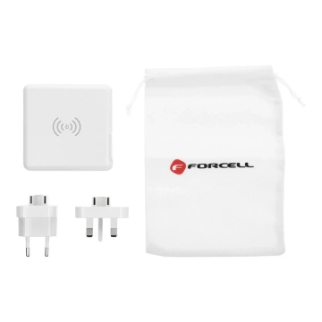 Forcell 4in1 Reiseladegerät 8000mAh QC3.0 USB-C Powerbank Induktion