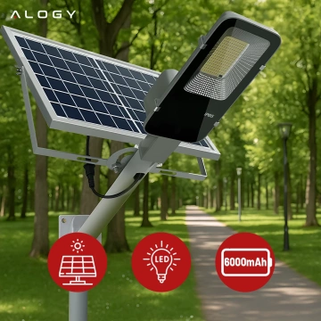 Lampa solarna Uliczna 1600W LED wodoodporna IP65 ścienna Alogy SolarBright 6000mAh do domu elewacyjna światło