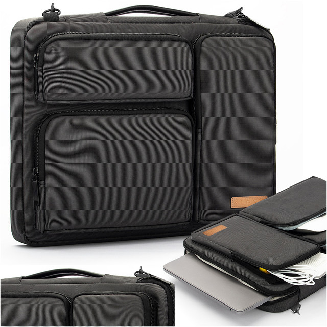 Tasche Hülle für MacBook Air/Pro, Laptop, 15,6" Alogy Tablet mit Schultergurt Schwarz