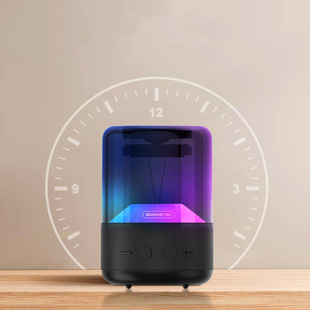 Głośnik bezprzewodowy Somostel Bluetooth BT 5.0 H210 LED RGB AUX TF kolorowy przenośny czarny