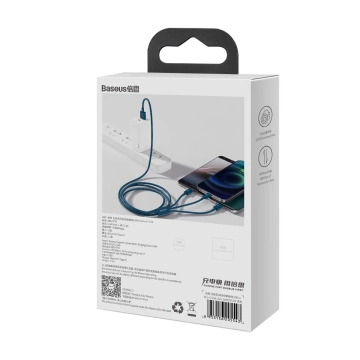Kabel USB 3w1 Baseus Superior Series, USB bis Micro USB / USB-C / Lightning, 3.5A, 1.2m (niebieski)