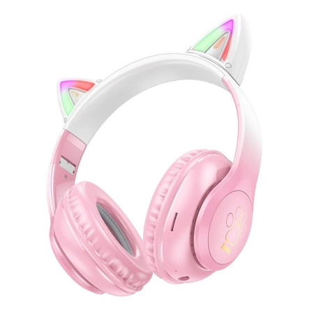 Słuchawki bezprzewodowe nauszne Bluetooth HOCO W42 Kocie Uszy Kwiat Wiśni