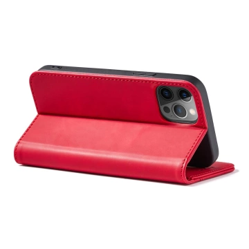 Magnet Fancy Case Hülle für iPhone 12 Pro Tasche Kartenetui Kartenständer Rot