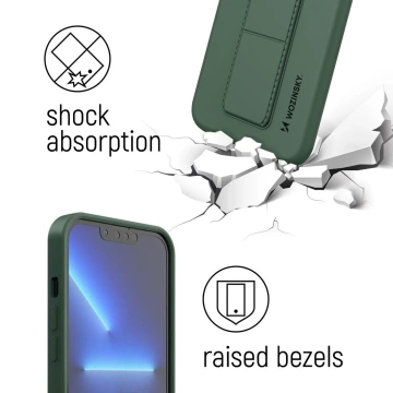 Wozinsky Kickstand Case Silikonhülle mit Ständer für iPhone 13 hellblau