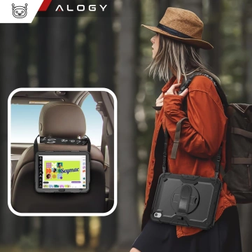 Etui ochronne Alogy Pirate Armor stojak pasek case obudowa do Apple iPad (10 Gen.) 2022 10.9" /  iPad 11 A16 (11. Gen.) 2025 Czarne