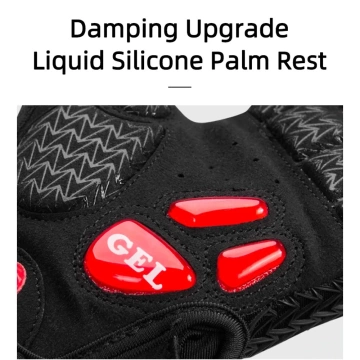 Rockbros S169BR XL Fahrradhandschuhe mit Gel-Einsätzen – Schwarz und Rot